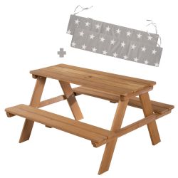 roba Outdoor+ Sitzgruppe Picknick for 4 mit Sitzkissen wetterfest teak