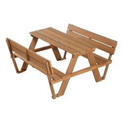 Roba Kids Kinder Outdoor Sitzgruppe Picknick for 4 Teak-Optik mit Rückenlehnen
