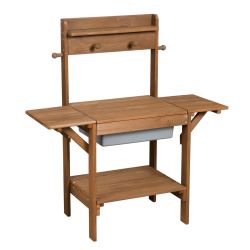 Roba Matschküche Midi für Wasser & Sand wetterfestes Massivholz teakfarben