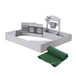 roba Sandkasten Matschküche Abdeckplane Sandkiste Spielwanne Herdplatten