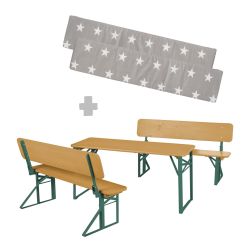 roba Kinder Outdoor Party-Garnitur+ Polster Little Stars Kindersitzgruppe Teak
