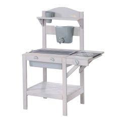 roba Matschküche für Kinder Outdoor Spielküche wetterfest Grau lasiert