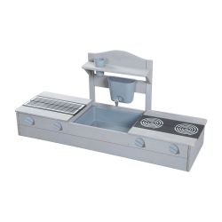 roba 2in1 Balkonsandkasten Matschküche Inkl. Zubehör Spielküche Grau