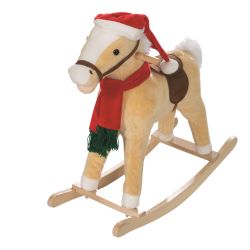 Roba Kids Weihnachts - Schaukelpferd mit Nikolausmütze und Schal