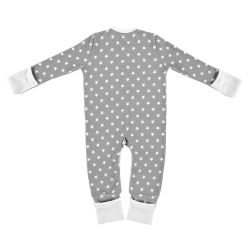 ALVI Schlafanzug mit Klappbündchen Stars silber Größe 68