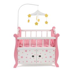 Bayer Chic 2000 Puppenbett mit Mobile Stars pink für Puppen bis ca. 46 cm