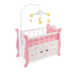 Bayer Chic 2000 Puppenbett mit Mobile Stars pink für Puppen bis ca. 46 cm