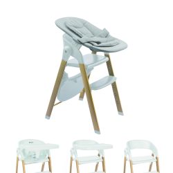 BabyGO Levels Hochstuhl-Set Kinderhochstuhl weiß mit Bouncer