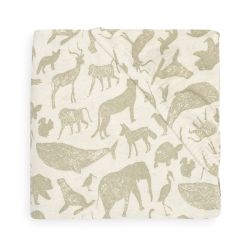 Jollein Spannbettlaken Spannbetttuch Jersey 70x140 cm Animals Olive Green
