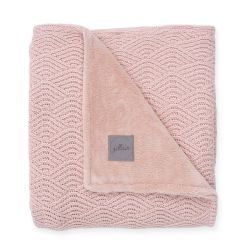 Jollein Strickdecke Babydecke 75x100 cm River knit pale pink corale fleece