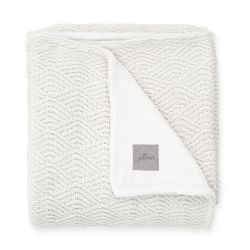 Jollein Strickdecke Babydecke 75x100 River knit cream whithe corale fleece