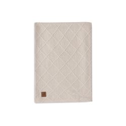 Jollein Decke Wiege 75x100 cm Check Knit Oatmeal/Teddy Fleece Sand