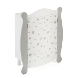 Bayer Chic 2000 Puppen-Kleiderschrank Stars grey mit Kleiderstange & Bügel