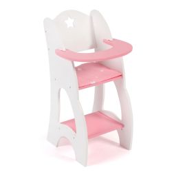 Bayer Chic 2000 Puppen-Hochstuhl Stars pink mit Sitzpolster für Puppen bis 46 cm