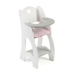 Bayer Chic 2000 Puppen-Hochstuhl Stars grey mit Sitzpolster für Puppen bis 46 cm