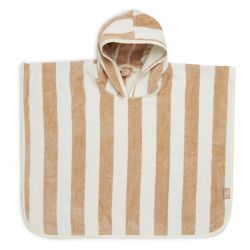 Jollein Badeponcho Badetuch Stripe Frottee Biscuit GOTS