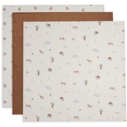 Jollein Spucktuch Hydrophill 70x70cm Farm 3er Pack