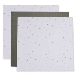 Jollein Spucktuch Hydrophill 70x70cm Stargaze Leaf Green 3er Pack