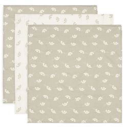 Jollein Spucktuch Hydrophill 70x70 cm Twig Olive Green 3er Pack