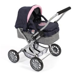 Bayer Chic 2000 Puppenwagen Kinderwagen SMARTY Melange grau-navy