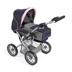Bayer Chic 2000 Kombi-Puppenwagen Kinderwagen LENI Melange grau-navy