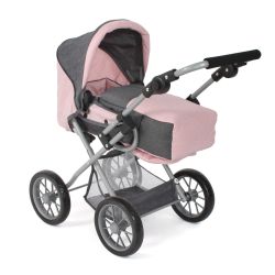 Bayer Chic 2000 Kombi-Puppenwagen LENI Melange anthrazit-rosa