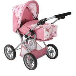 Bayer CHIC 2000 Kombi-Puppenwagen Leni Flowers Blumen rosa altrosa