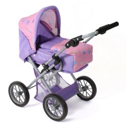 Bayer Chic 2000 Puppen Kombi-Puppenwagen LENI Herzchen lila-rosa