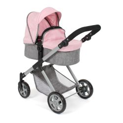 Bayer CHIC 2000 Kombi-Puppenwagen Mila Melange grau-rosa
