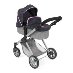 Bayer CHIC 2000 Kombi-Puppenwagen Mila Melange grau-navy