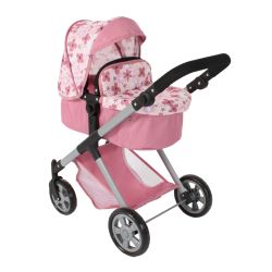Bayer CHIC 2000 Kombi-Puppenwagen Mila Flowers Blumen rosa altrosa