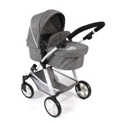 Bayer Chic 2000 Kombi-Puppenwagen Kinderwagen NELE Jeans grey