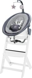 BabyGO Family Newborn Set Wippe Hochstuhl Kinderhochstuhl grau weiß