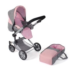Bayer Chic 2000 Kombi-Puppenwagen JARA Melange grau-rosa
