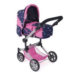 Bayer Chic 2000 Kombi-Puppenwagen JARA Butterfly navy-pink