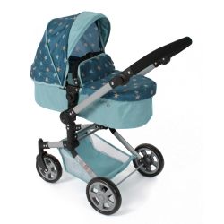 Bayer Chic 2000 Puppen Kombi-Puppenwagen LINUS Sternchen türkis