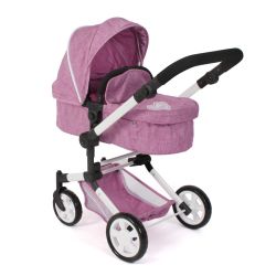 Bayer Chic 2000 Puppen Kombi-Puppenwagen LINUS Jeans pink