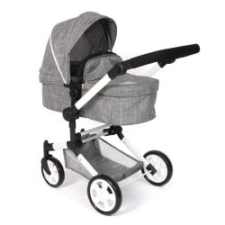 Bayer Chic 2000 Puppen Kombi-Puppenwagen LINUS Jeans grau