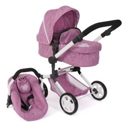 Bayer Chic 2000 Kombi-Puppenwagen LINUS Jeans pink