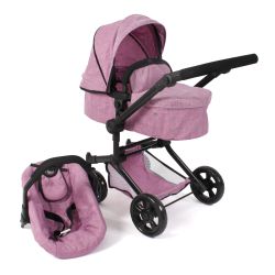 Bayer Chic 2000 3 in 1 Kombi-Puppenwagen LINUS Jeans pink