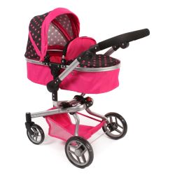 Bayer Chic 2000 Kombi-Puppenwagen YOLO pink-schwarz