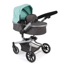 Bayer Chic 2000 Kombi-Puppenwagen Kinderwagen YOLO melange anthrazit-mint