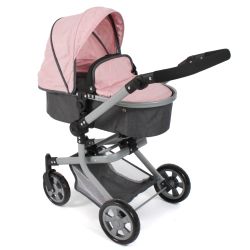 Bayer Chic 2000 Kombi-Puppenwagen MIKA Melange anthrazit-rosa
