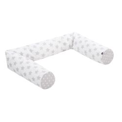 Alvi Nestchenschlange für Kinderbett und Kommode Sterne silber 180 cm