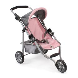 Bayer Chic 2000 Jogging Buggy Puppenwagen Kinderwagen LOLA Melange grau-rosa