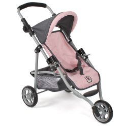 Bayer Chic 2000 Puppen Jogging-Buggy LOLA Melange anthrazit-rosa