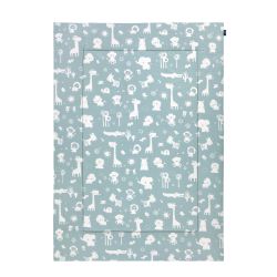 ALVI Krabbeldecke Spieldecke Zootiere puderblau 100x135cm