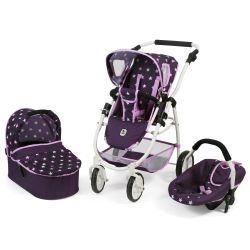 Bayer Chic 2000 3in1 Kombi Puppenwagen EMOTION ALL IN Stars lila