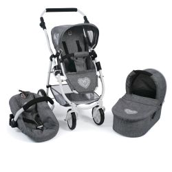 Bayer Chic 2000 3 in 1 Kombi Puppenwagen Emotion All In Jeans grey
