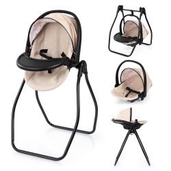 Bayer Design Puppen-Autositz mit Wippe 4in1 Herzchen beige